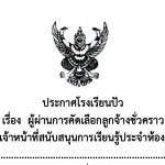 ประกาศรายชื่อผู้ผ่านการคัดเลือกลูกจ้างชั่วคราว ตำแหน่งเจ้าหน้าที่ MEP