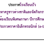 ประกวดราคาจ้างจ้างเหมาจัดหาครูชาวต่างชาติและจัดกิจกรรมสนับสนุนการเรียนการสอนภาษาอังกฤษ ห้องเรียนพิเศษภาษา ปีการศึกษา 2568 ด้วยวิธีประกวดราคาอิเล็กทรอนิกส์ (e-bidding)