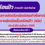 ประกาศผลการคัดเลือกนักเรียนเข้าศึกษาต่อระดับชั้นมัธยมศึกษาปีที่ 4ประจำปีการศึกษา 2569 จากนักเรียนโรงเรียนปัว (เดิม)